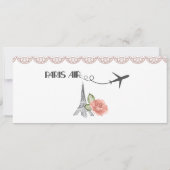 Pariser Einladung, Pariser Themenparty, Bridal, Ba Einladung (Rückseite)