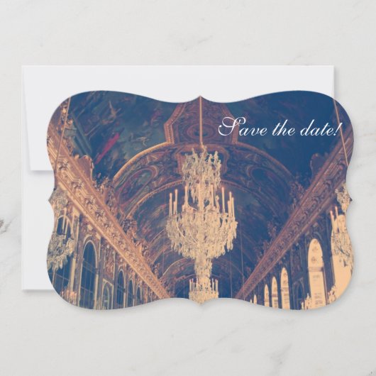 Pariser Eleganter Kronleuchter Save the Date (Vorderseite)