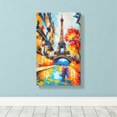Pariser Eleganz / Der Eiffelturm im Licht / Leinwanddruck (Insitu (Holzboden))