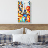 Pariser Eleganz / Der Eiffelturm im Licht / Leinwanddruck (Insitu (Schlafzimmer))