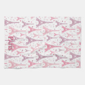 Pariser Eleganz: Paris Eiffelturm Rosa Geschirrtuch (Horizontal)