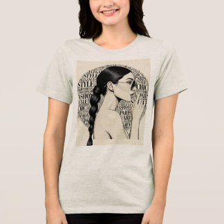 Pariser Eleganz-Profil Wortwolken-Kunst Tri-Blend Shirt