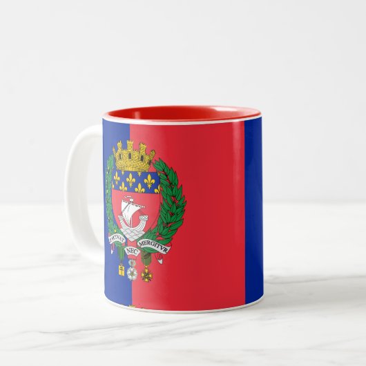 Pariser Flagge, Frankreich Zwei-Tone-Tasse Zweifarbige Tasse (Vorderseite Links)