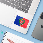 Pariser Flagge (mit Wappen) Aufkleber (Laptop mit iPhone)