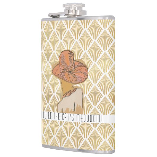 Pariser Flapper-Mode im Art-Déco-Stil Flachmann (Links)