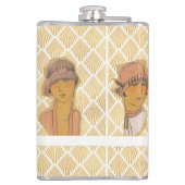 Pariser Flapper-Mode im Art-Déco-Stil Flachmann (Rückseite)