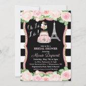 Pariser Flora Thema Bridal Dusche Einladung (Vorderseite)