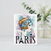 Pariser Französin im Flapper-Stil Postkarte (Stehend Vorderseite)
