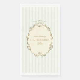 Pariser Französische Patisserie Vintage Party Grün Serviette