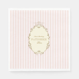 Pariser Französische Patisserie Vintage Party Rosa Serviette
