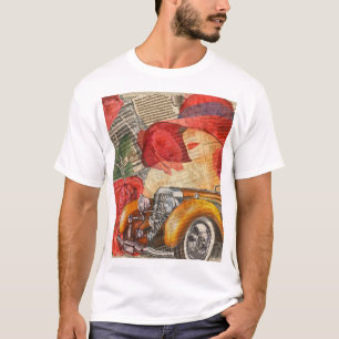 Pariser Frau: Eiffelturm Retro. T-Shirt