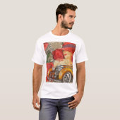 Pariser Frau: Eiffelturm Retro. T-Shirt (Vorne ganz)