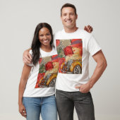 Pariser Frau: Eiffelturm Retro. T-Shirt (Unisex)