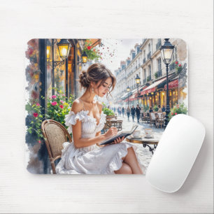 Pariser Frauen Eleganz: Pariser Caféstimmung Mousepad