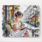 Pariser Frauen Eleganz: Pariser Caféstimmung Mousepad (Vorne)