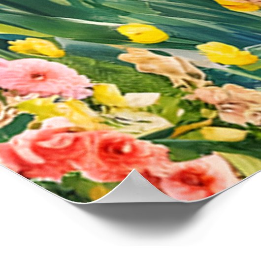 Pariser Frühling: Eiffelturmblüte Poster (Ecke)