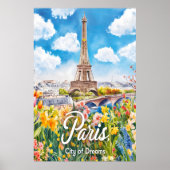 Pariser Frühling: Eiffelturmblüte Poster (Vorne)