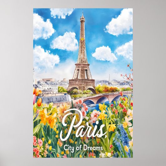 Pariser Frühling: Eiffelturmblüte Poster (Vorne)