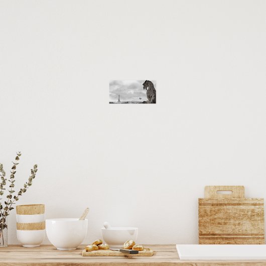 Pariser Gargoyle mit blauem Schmetterling, Poster (Küche)