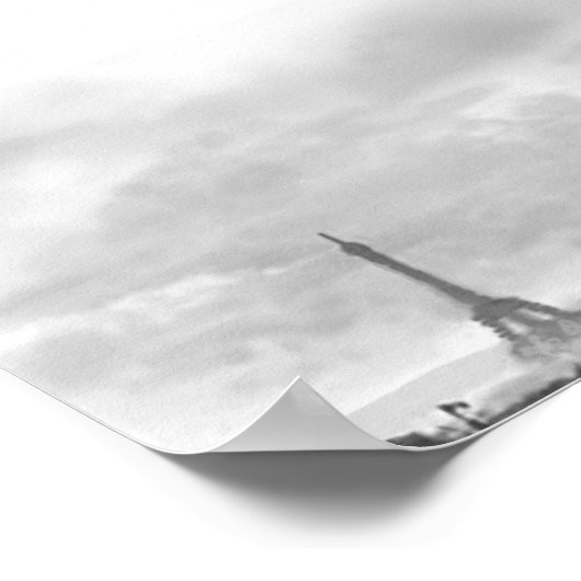 Pariser Gargoyle mit blauem Schmetterling, Poster (Ecke)