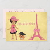 Pariser Geburtstagsfeier Einladung (Vorne/Hinten)