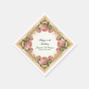 Pariser Geburtstagsparty der Vintagen Rose Manor H Serviette