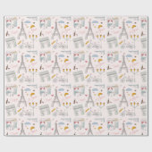 Pariser Geburtstagsparty-Hochzeit Geschenkpapier (Flach)