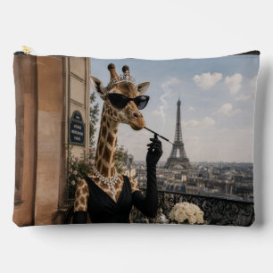Pariser Giraffe in schwarzer Eleganz Zubehörtasche