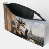 Pariser Giraffe in schwarzer Eleganz Zubehörtasche (Offen)