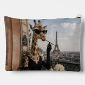 Pariser Giraffe in schwarzer Eleganz Zubehörtasche (Rückseite)