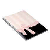 Pariser Girly Pink Stripes & Light Pink Bogen Notizblock (Rechte Seite)
