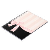 Pariser Girly Pink Stripes & Light Pink Bogen Notizblock (Linke Seite)