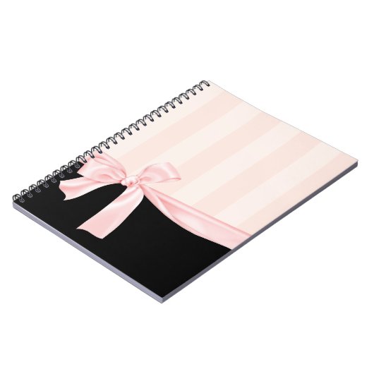 Pariser Girly Pink Stripes & Light Pink Bogen Notizblock (Linke Seite)