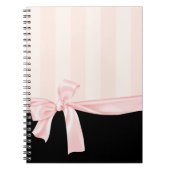 Pariser Girly Pink Stripes & Light Pink Bogen Notizblock (Vorderseite)