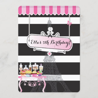 Pariser Glam CandyLand Einladungen zur Geburtstags