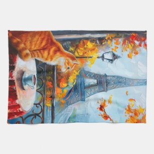 Pariser Herbst   Ginger Cat im Café Geschirrtuch