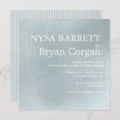 Pariser - Himmelblau gestreifte Hochzeitseinladung Einladung (Vorne/Hinten)