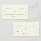 Pariser Hochzeit Eiffelturm Minze, Elfenbeinküste Platzkarte (Vorne/Hinten)
