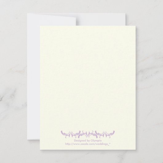 Pariser Hochzeit lila Eiffelturm auf Elfenbein-UAW RSVP Karte (Rückseite)