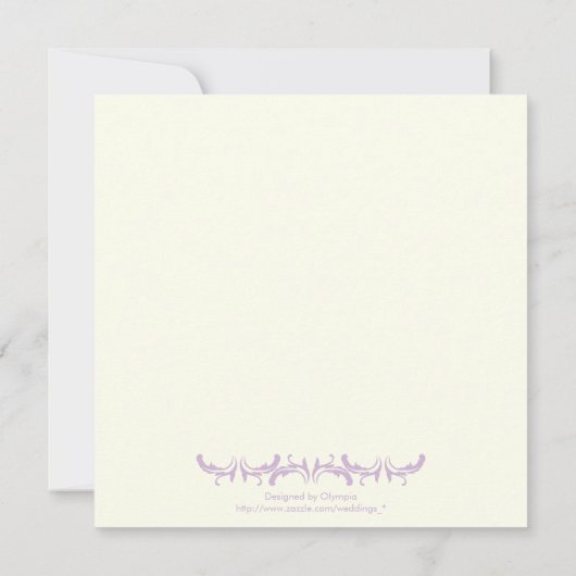 Pariser Hochzeit lila Eiffelturm Einladung (Rückseite)