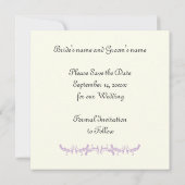 Pariser Hochzeit lila Eiffelturm Save the Date (Rückseite)