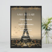 Pariser Hochzeit Save The Date (Stehend Vorderseite)