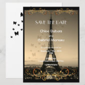 Pariser Hochzeit Save The Date (Vorne/Hinten)