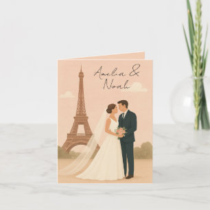 Pariser Hochzeitseinladung   Eleganter Eiffelturm Einladung