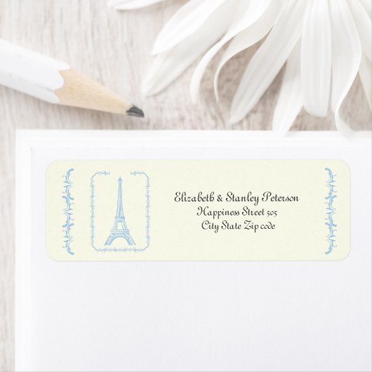 Pariser Hochzeitsfeier, hellblaues Eiffelturm-Elfe (Insitu)