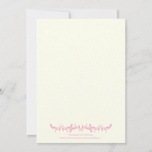 Pariser Hochzeitsfeier Rosa Eiffelturm Einladung (Rückseite)