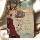 Pariser Hochzeitskarte für Nächte im Jugendstil Einladung