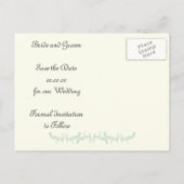 Pariser Hochzeitsminze Eiffelturm Save the Date Ankündigungspostkarte (Rückseite)