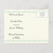 Pariser Hochzeitsminze Eiffelturm Save the Date Ankündigungspostkarte (Rückseite)