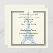 Pariser Hochzeitsreise mit dem Eiffelturm Einladun Einladung (Vorne/Hinten)